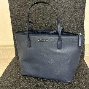 Blue woman’s Kate spade purse